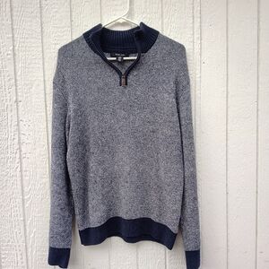 Men's Quarter Zip Navy Sweater